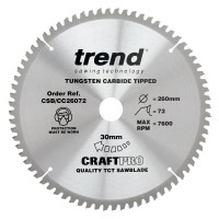 Trend CSB/CC26072 Craft Blade Cc 260mm X 72t X 30mm £42.60